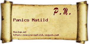 Panics Matild névjegykártya
